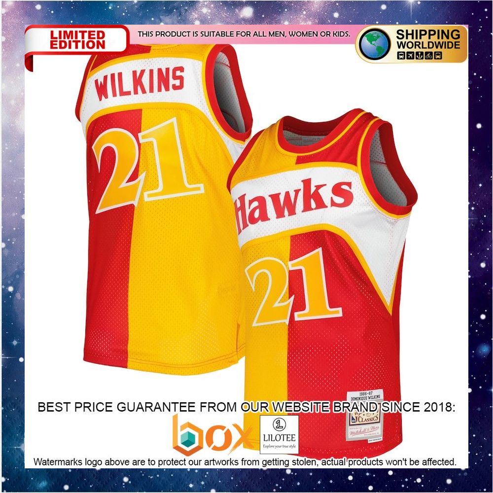 New Dominique Wilkins Atlanta Hawks Mitchell Ness Hardwood Classics