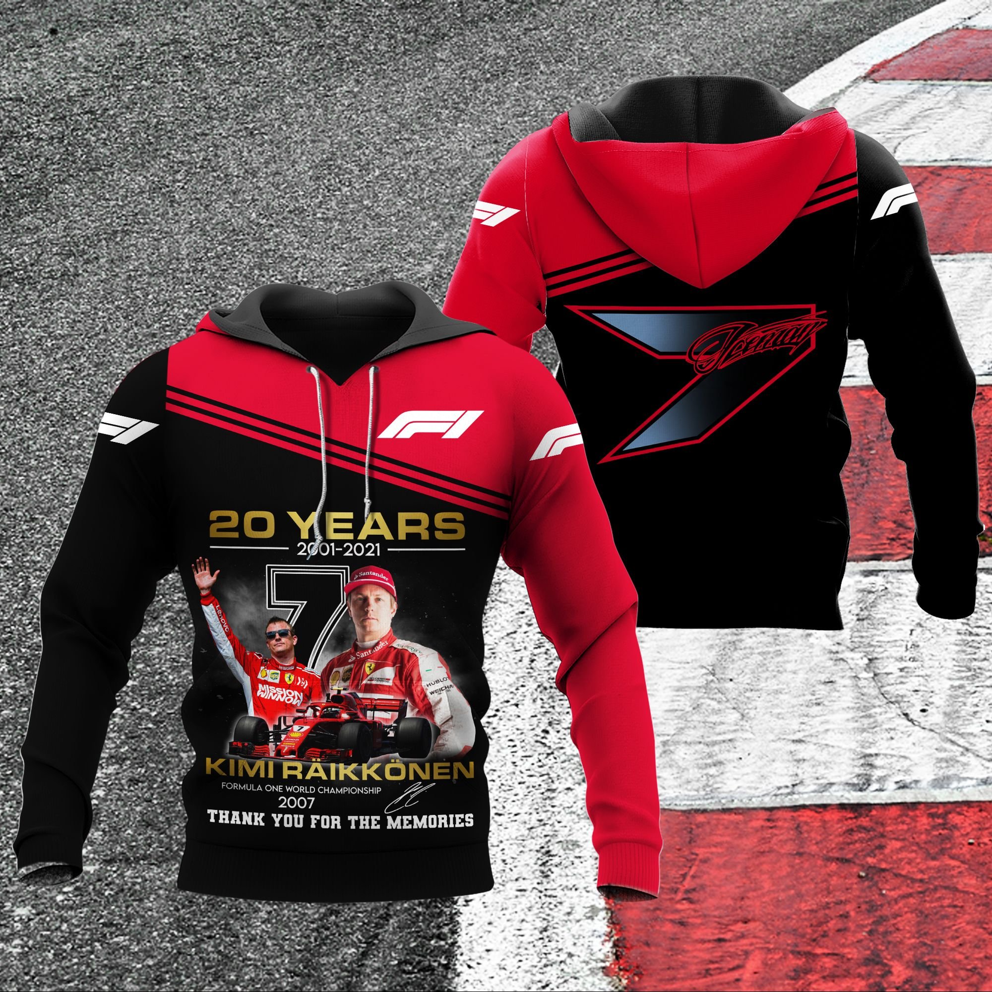 Kimi Raikkonen 20 years thank you for the memories 3d hoodie 3