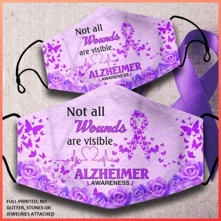 Alzheimer Awareness not all wounds are visible face mask 9