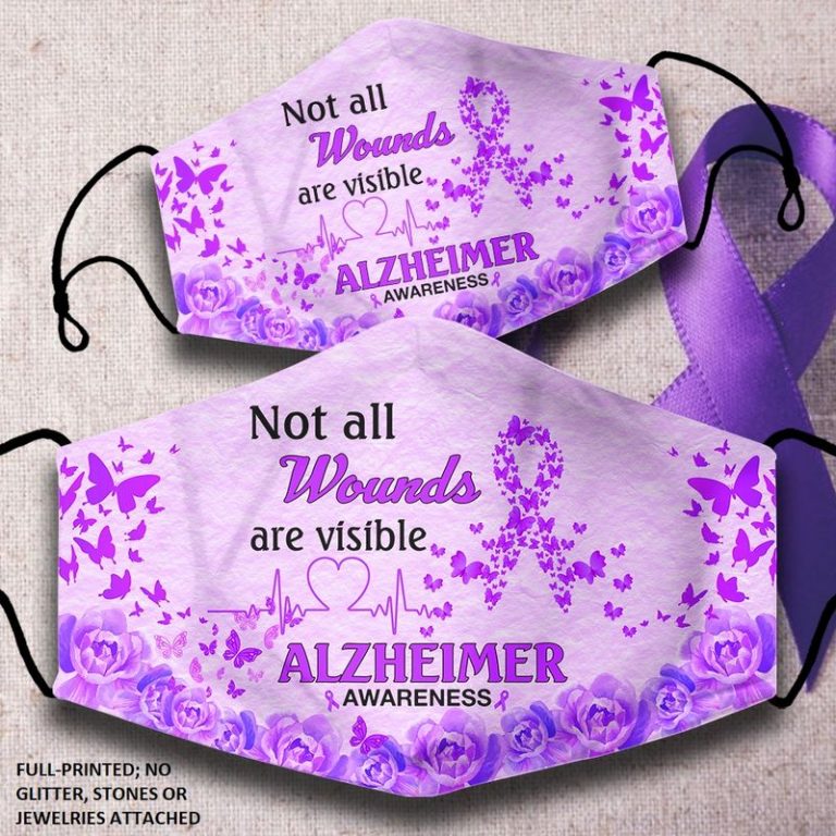 Alzheimer Awareness not all wounds are visible face mask 8