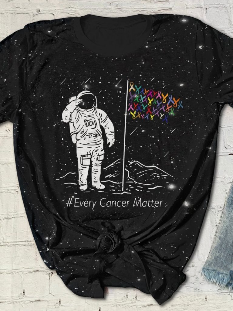 Astronaut LGBT Breast Cancer flag Every Cancer Matter Bleach T shirt 6