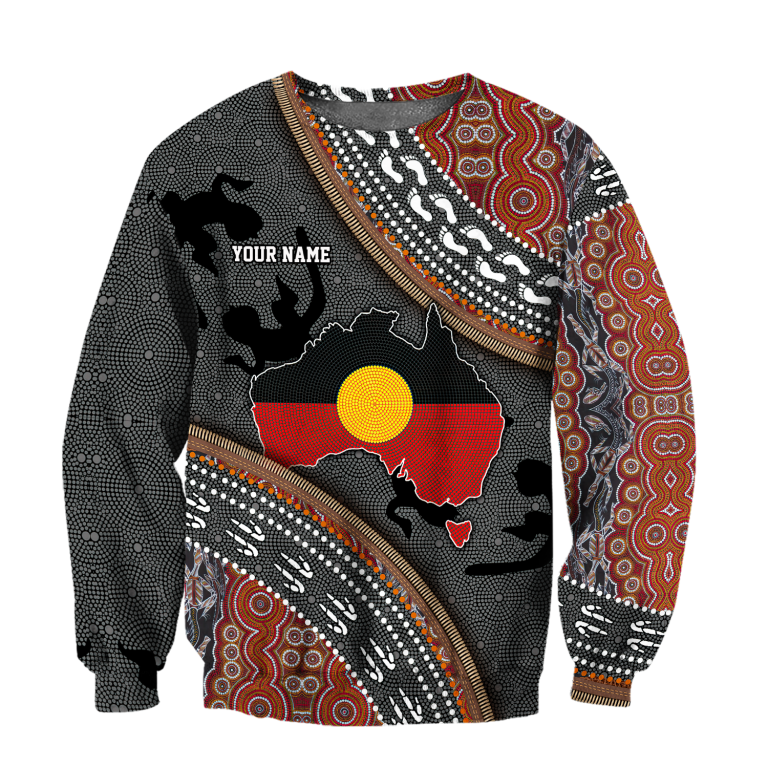 Australia map Aboriginal dots custom personalized name 3d shirt hoodie 16