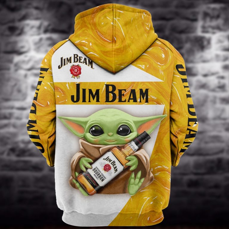 Baby Yoda Jim Beam Whiskey 3d all over print hoodie 11