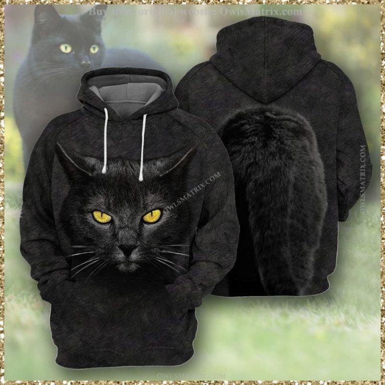 Black Cat 3d all over print hoodie 8