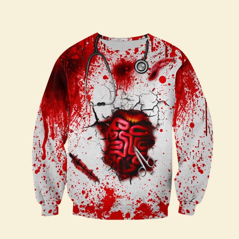 Brain blood Nurse Halloween 3d shirt hoodie 14