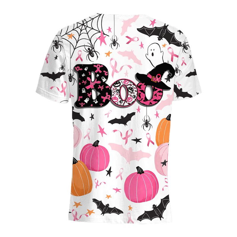 Breast Cancer Awareness Boos pumpkins Halloween 3d hoodie shirt 2