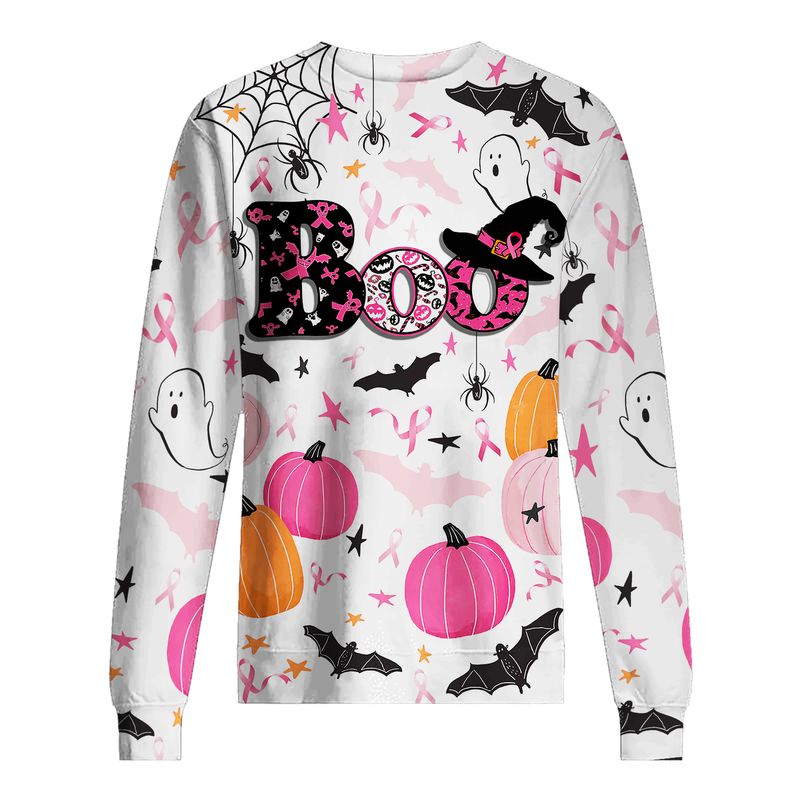 Breast Cancer Awareness Boos pumpkins Halloween 3d hoodie shirt 3