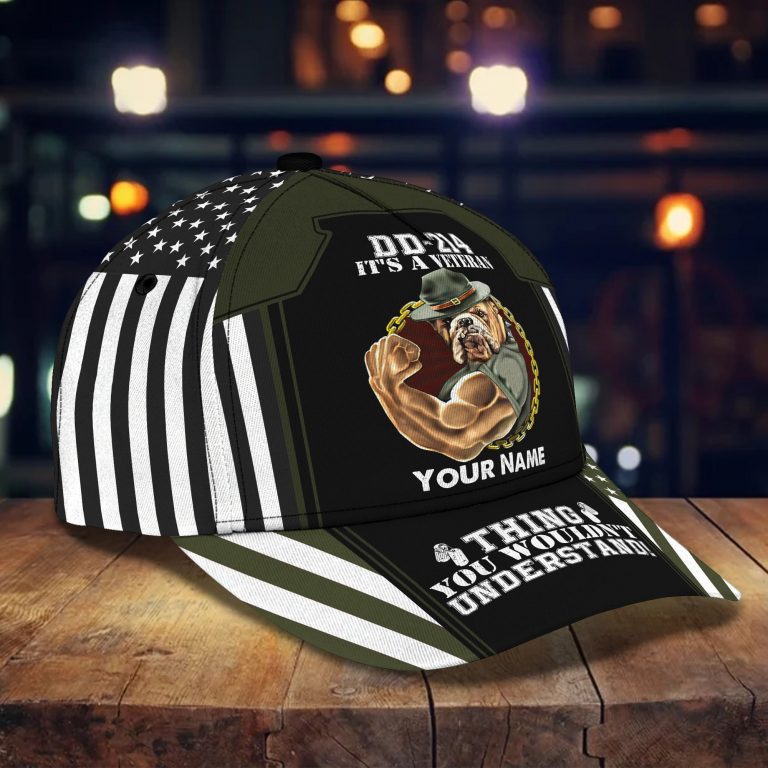 DD 214 Pitbull police It's a veteran thing you wouldn't understand custom personalized name cap 10