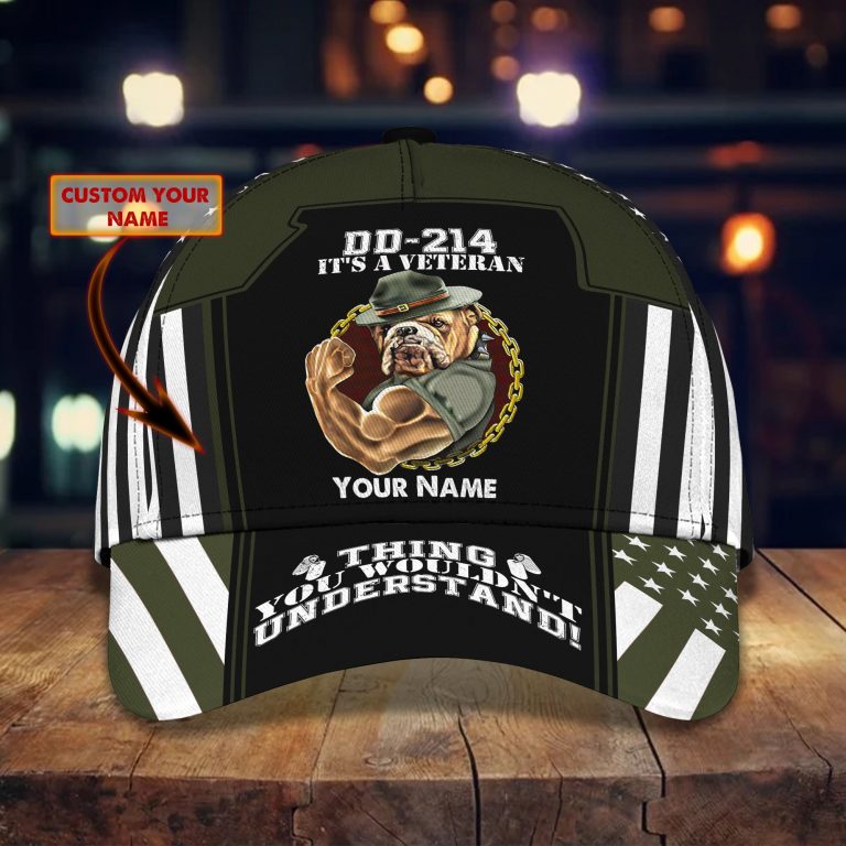 DD 214 Pitbull police It's a veteran thing you wouldn't understand custom personalized name cap 12