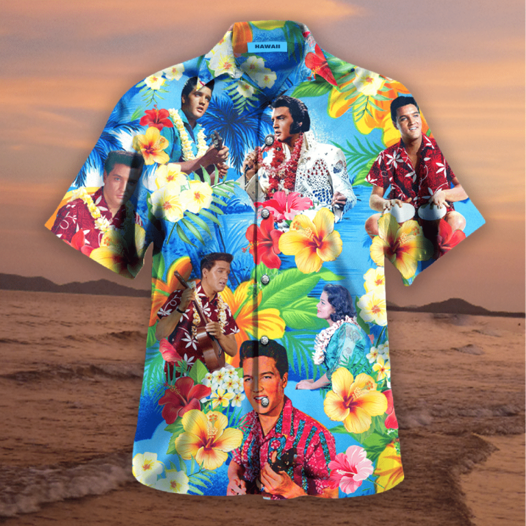 Elvis Presley blue Hawaiian shirt 10