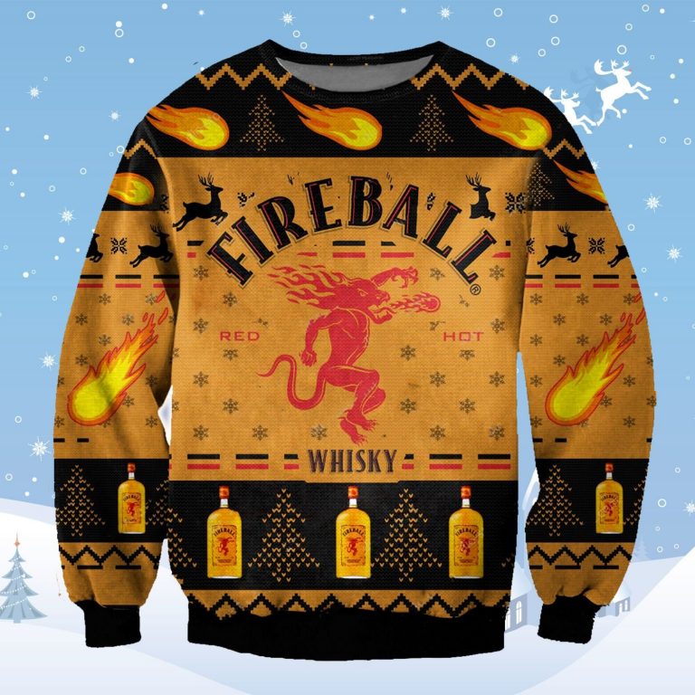Fireball Cinnamon Whisky ugly sweater 10