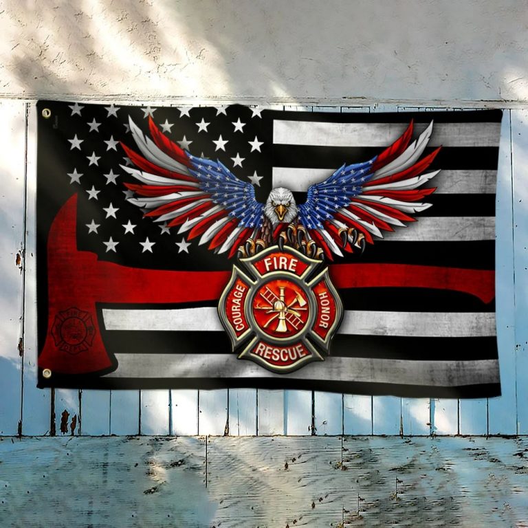 Firefighter Eagle American The Thin Red Line Flag 12