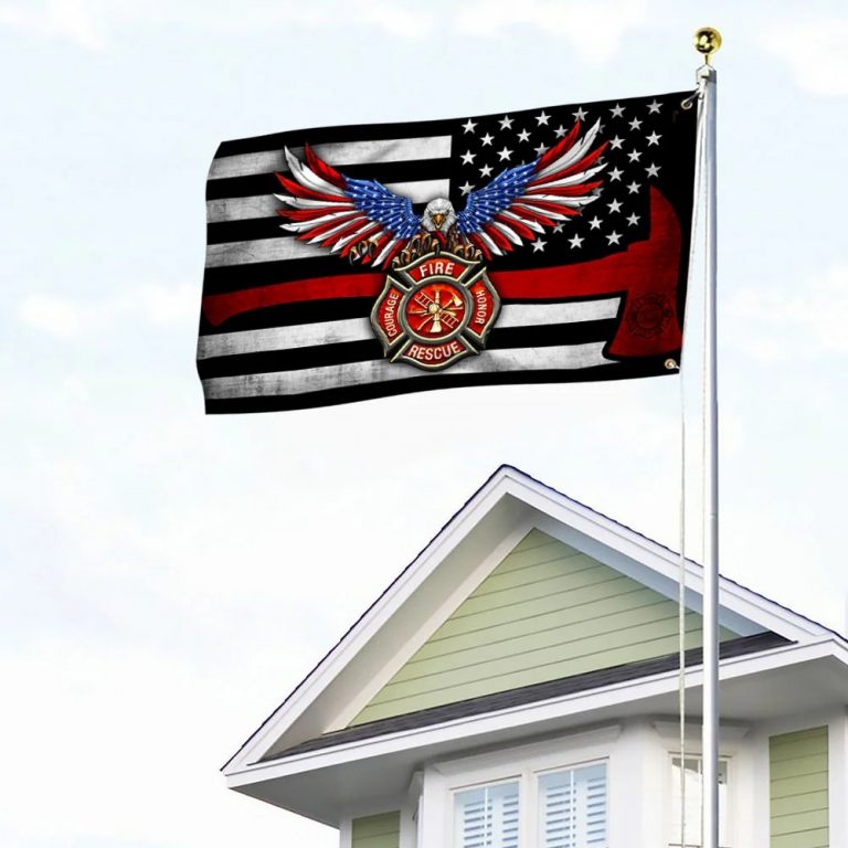 Firefighter Eagle American The Thin Red Line Flag 10
