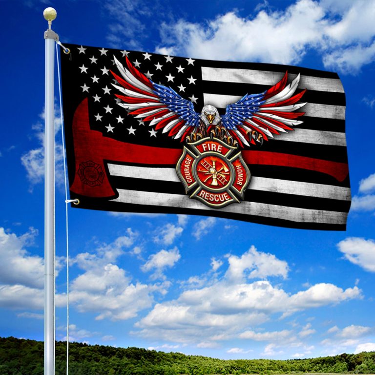 Firefighter Eagle American The Thin Red Line Flag 11