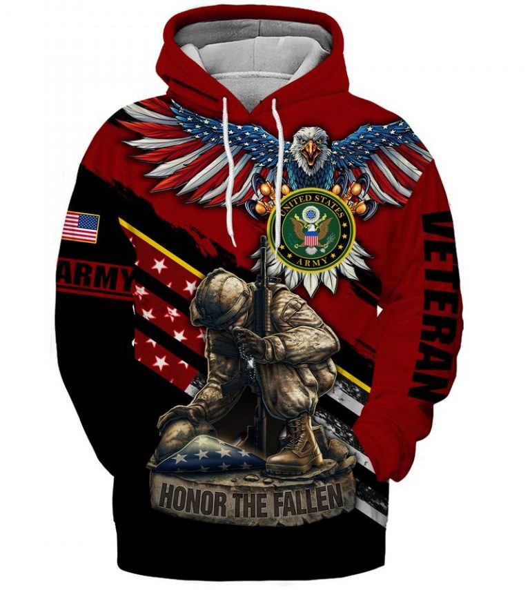 Firefighter Honor the fallen Army Veteran Eagle 3d shirt hoodie 16