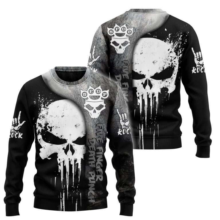Five finger death punch skull 3d hoodie shirt 16
