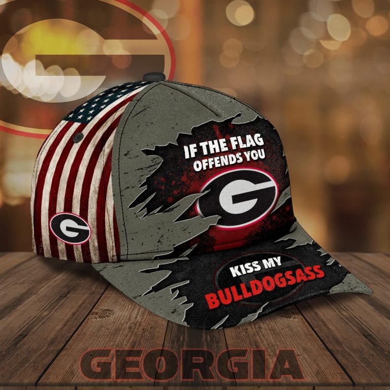 Georgia Bulldogs if the flag offends you kiss my bulldogs cap 10