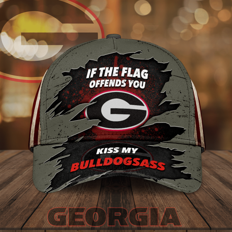 Georgia Bulldogs if the flag offends you kiss my bulldogs cap 8