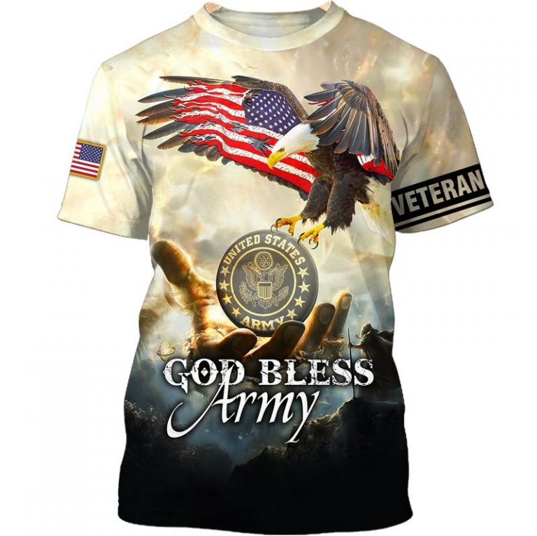 God Bless Army Veteran Eagle 3d shirt hoodie 18
