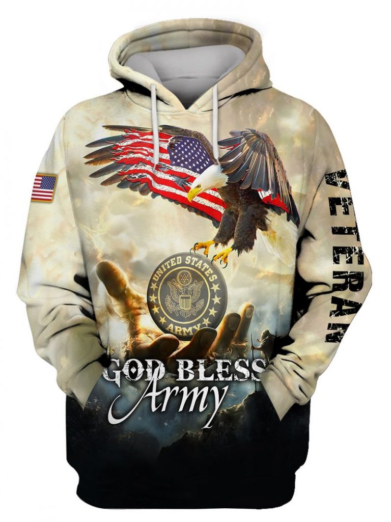 God Bless Army Veteran Eagle 3d shirt hoodie 17