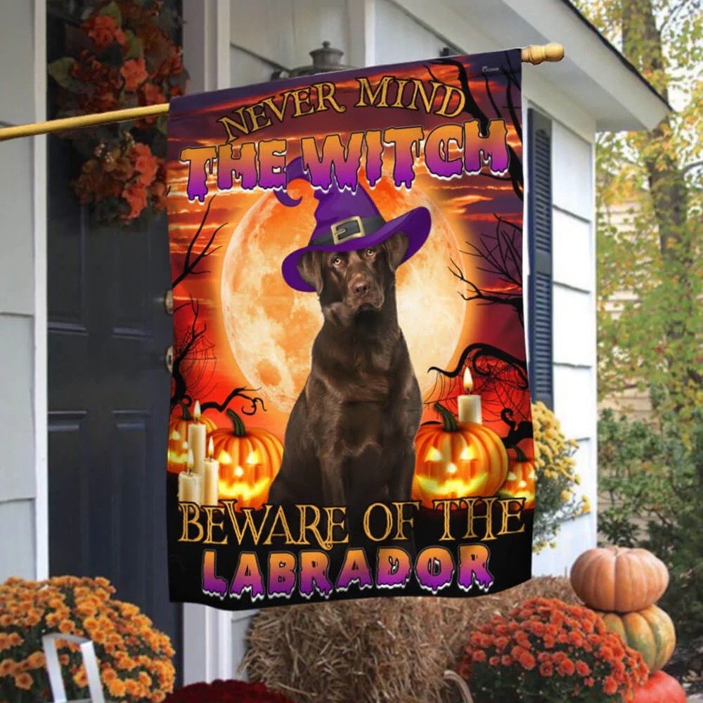 Halloween Beware Of The Chocolate Labrador Flag 7