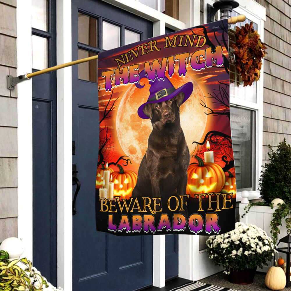 Halloween Beware Of The Chocolate Labrador Flag 9