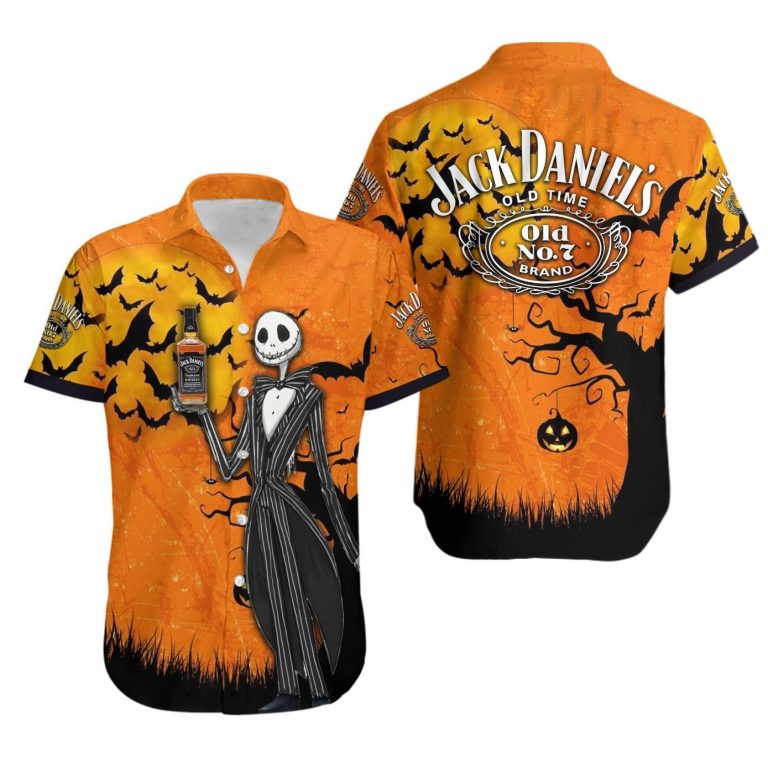 Halloween Jack Daniel's Jack Skellington Old No 7 brand Hawaiian shirt 10