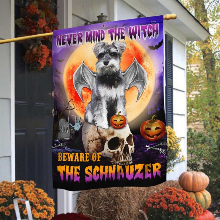 Halloween Never mind the witch Beware Of The Schnauzer flag 15