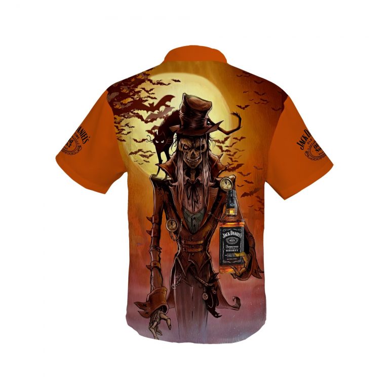 Halloween sunset skeleton Jack Daniel's Hawaiian shirt 11