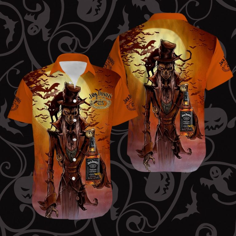 Halloween sunset skeleton Jack Daniel's Hawaiian shirt 10