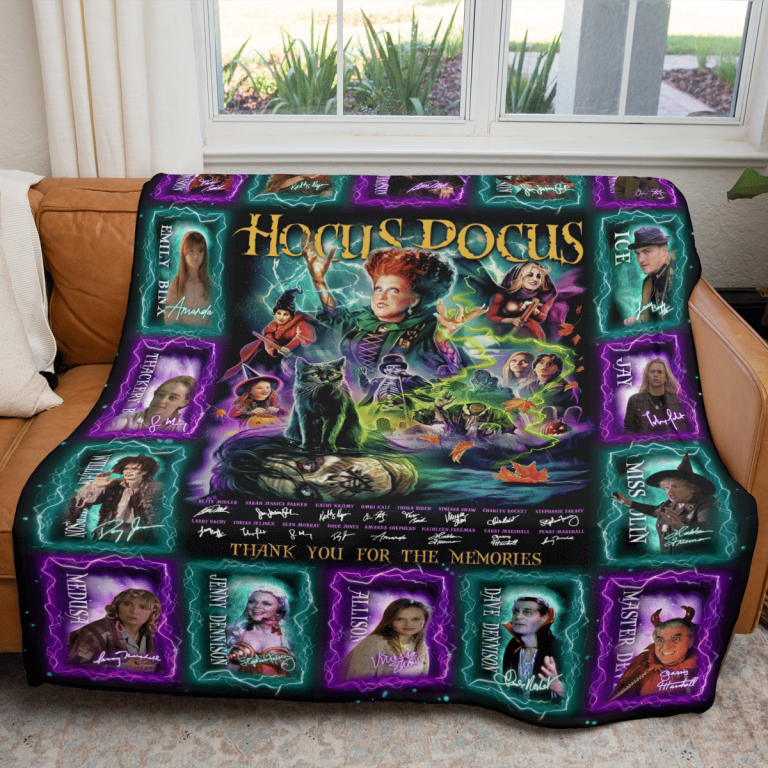 Hocus Pocus characters Thank you for the memories fleece blanket 11