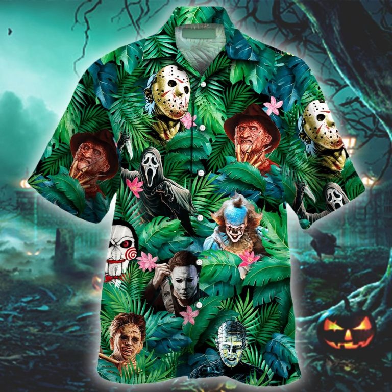 Horror movies characters Hawaiian shirt 8