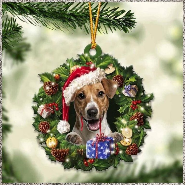 Jack Russell Terrier and Christmas gift ornament 10