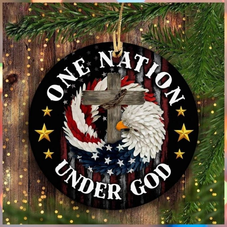 Jesus Eagle one nation under God hanging ornament 8