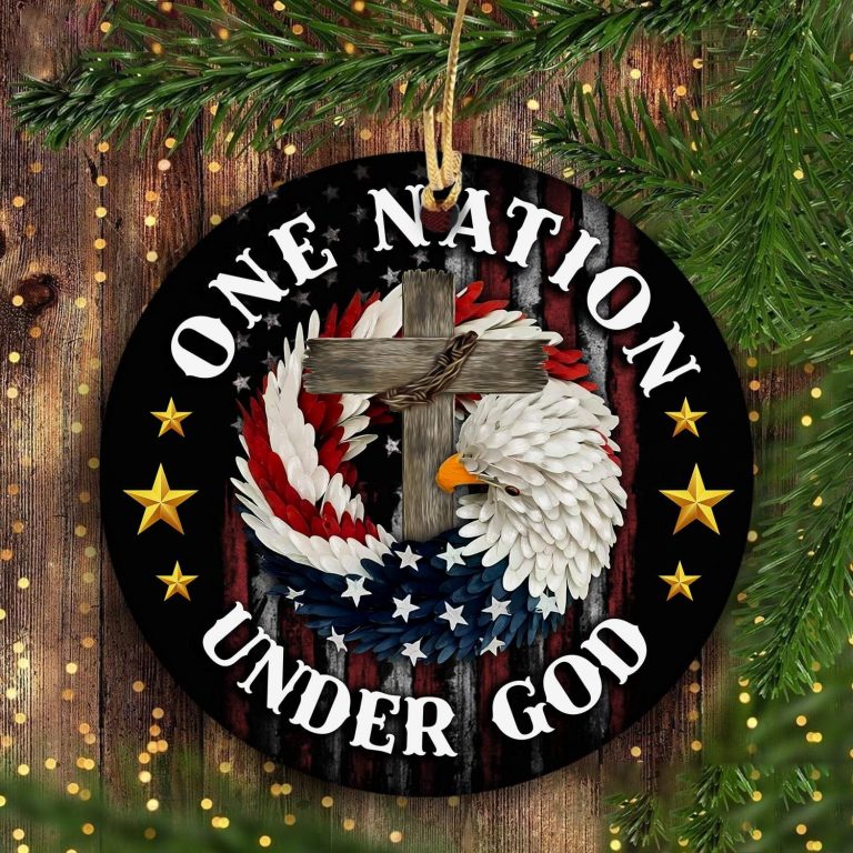 Jesus Eagle one nation under God hanging ornament 9