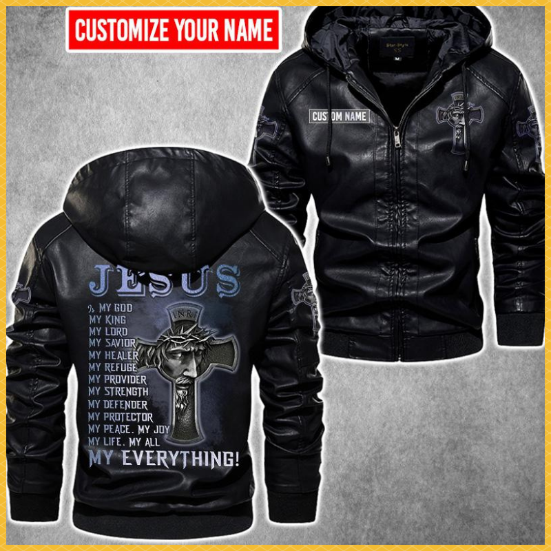 Jesus My everything custom Personalized name Leather Jacket 2