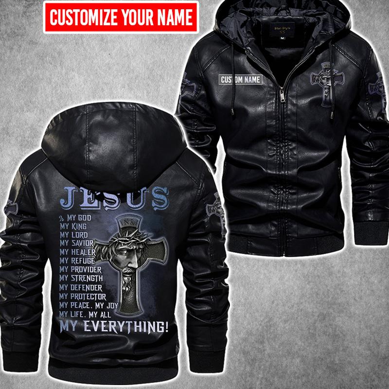 Jesus My everything custom Personalized name Leather Jacket 17