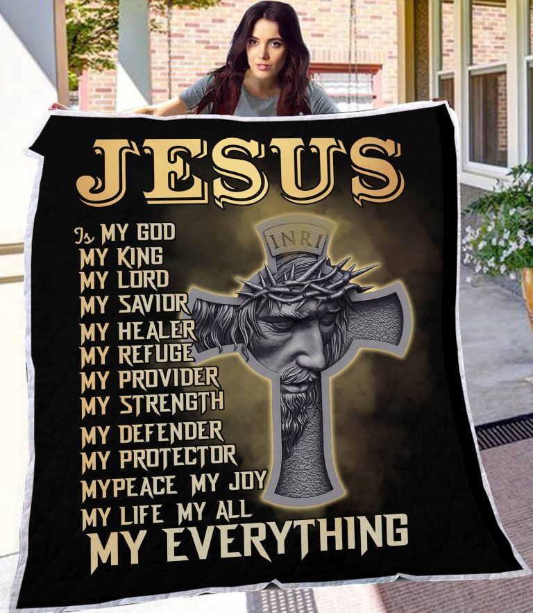 Jesus is my God my King my lord my everything fleece blanket 9