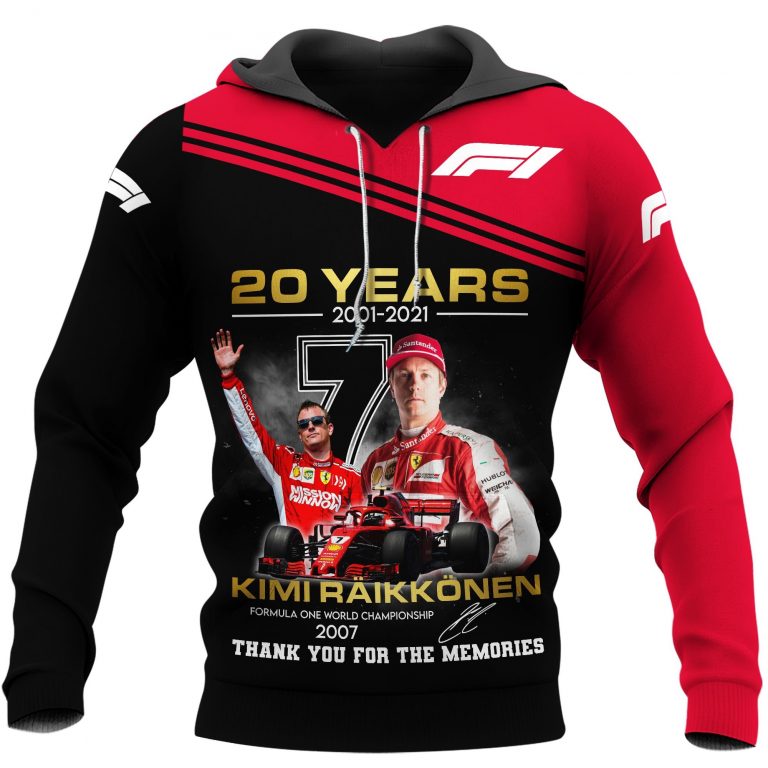 Kimi Raikkonen 20 years thank you for the memories 3d hoodie 20