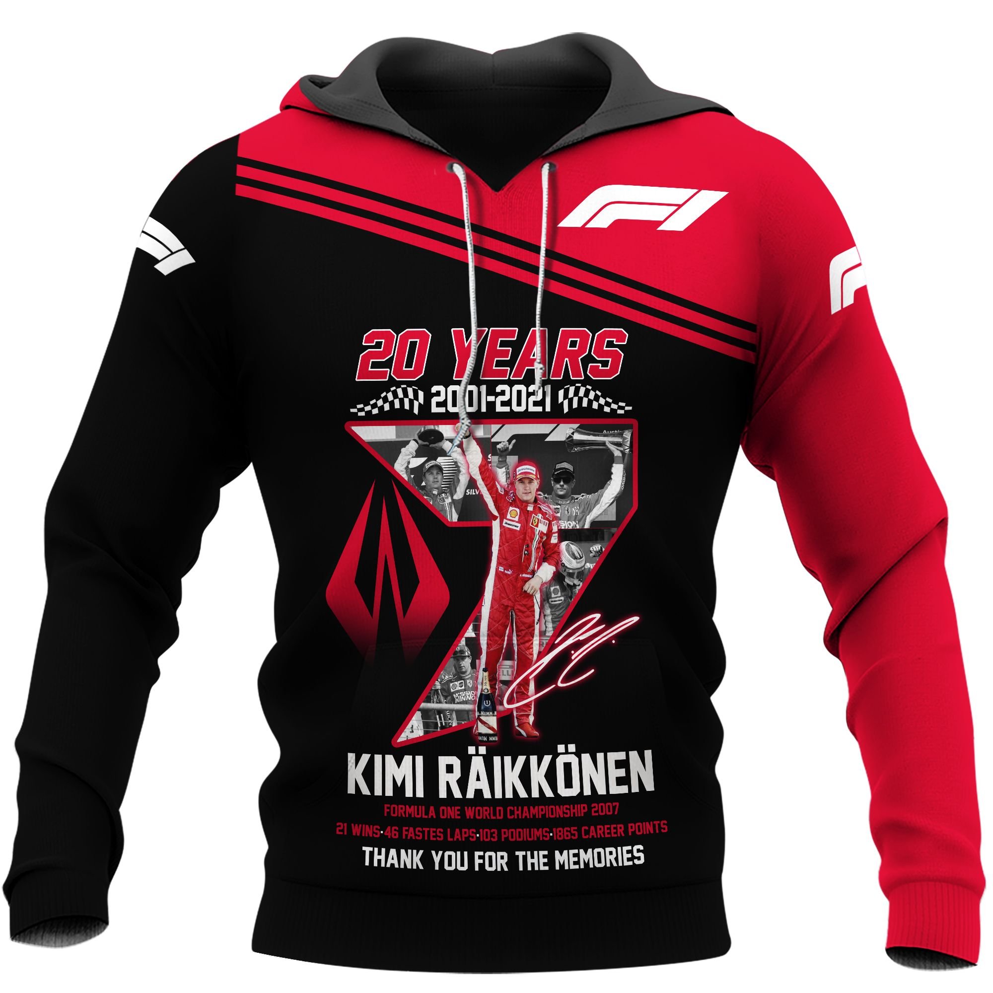 Kimi Raikkonen 20 years thank you for the memories 3d hoodie 5