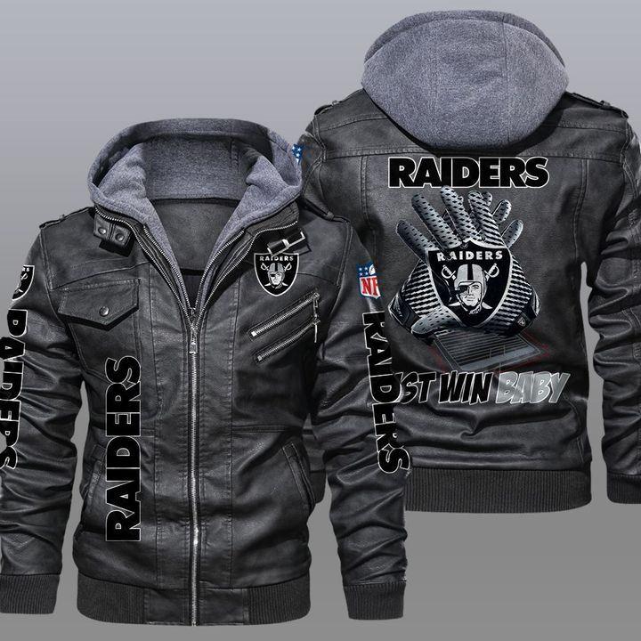 Las Vegas Raiders American football leather jacket 2