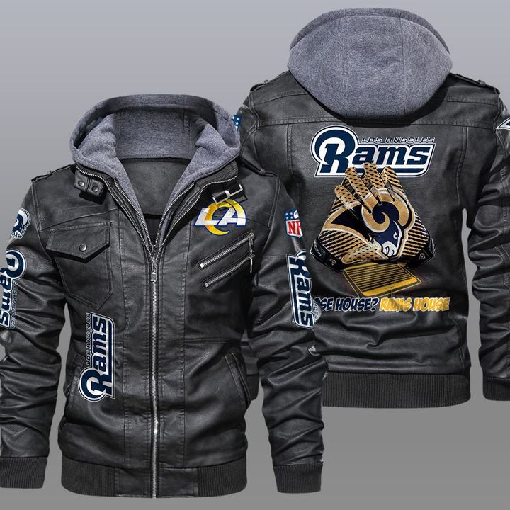 Los Angeles Rams American football leather jacket 11