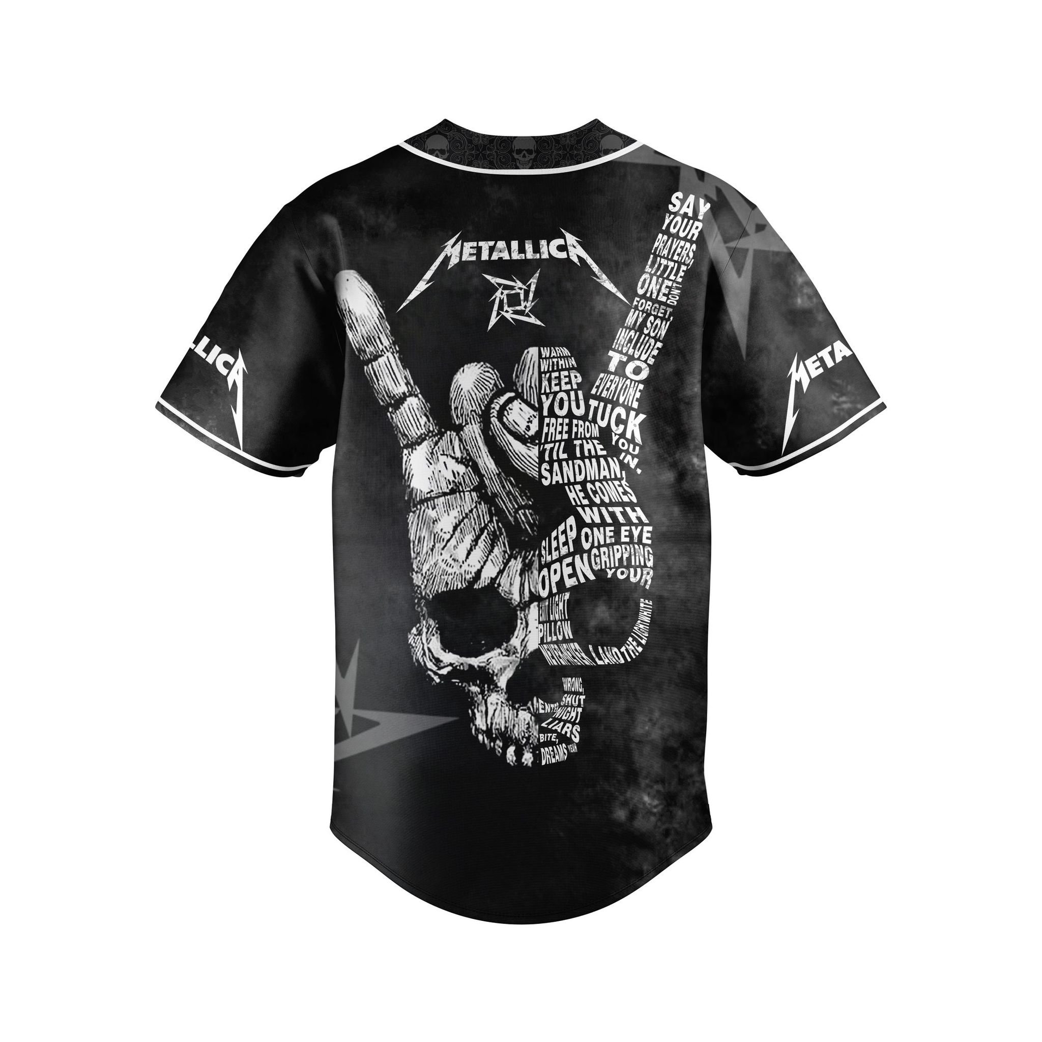 Metallica skull custom name and number baseball jersey 5
