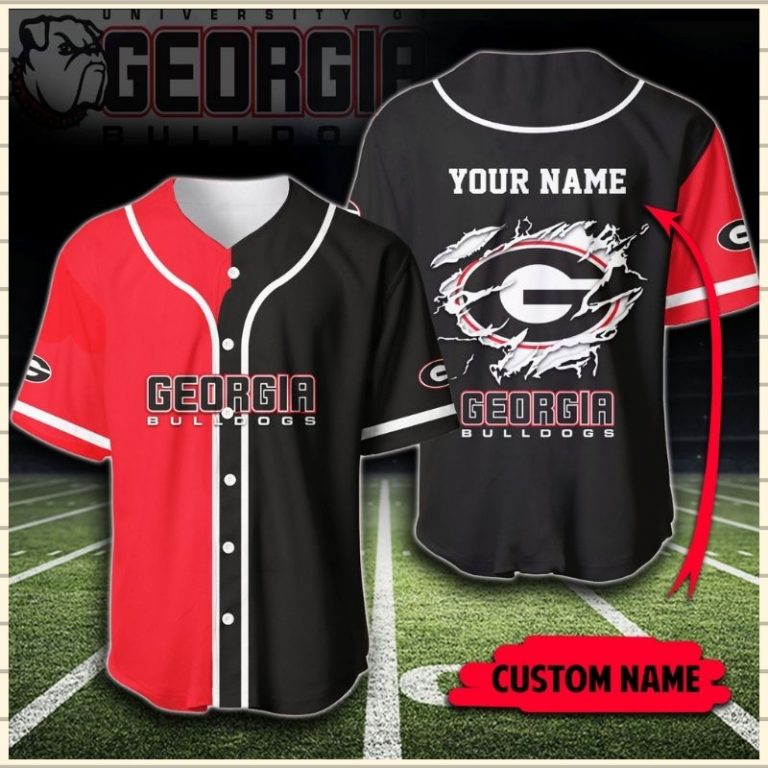 NFL Georgia Bulldogs Baseball custom personalized name Baseball Jersey 9
