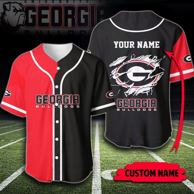 NFL Georgia Bulldogs Baseball custom personalized name Baseball Jersey 8