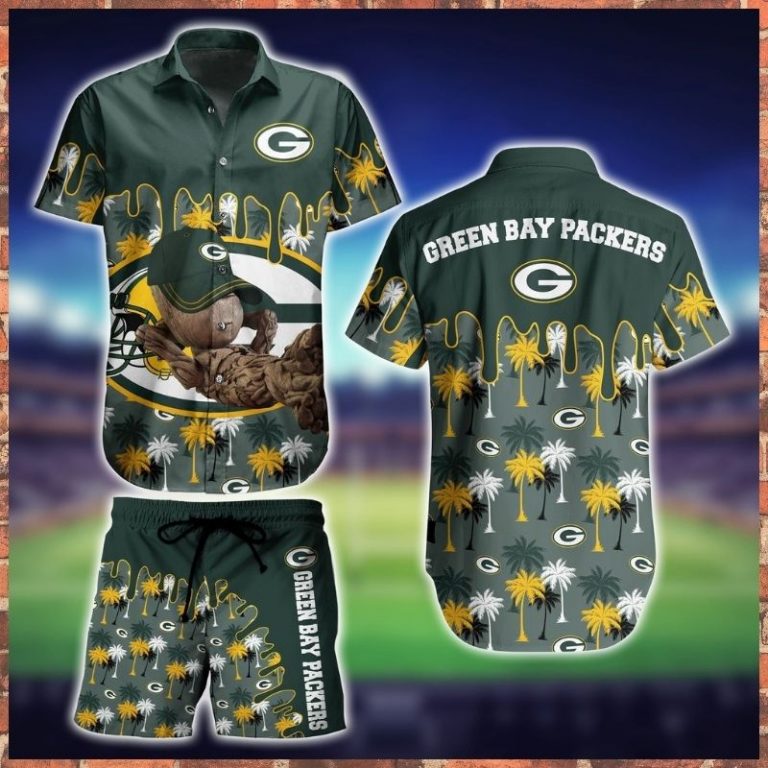 NFL Green Bay Packers Groot Hawaiian shirt, short 8