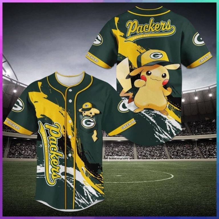 NFL Green Bay Packers Pikachu baseball jersey 9