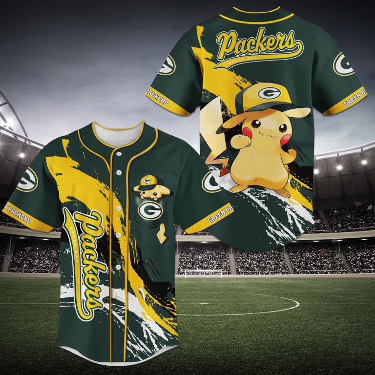 NFL Green Bay Packers Pikachu baseball jersey 8