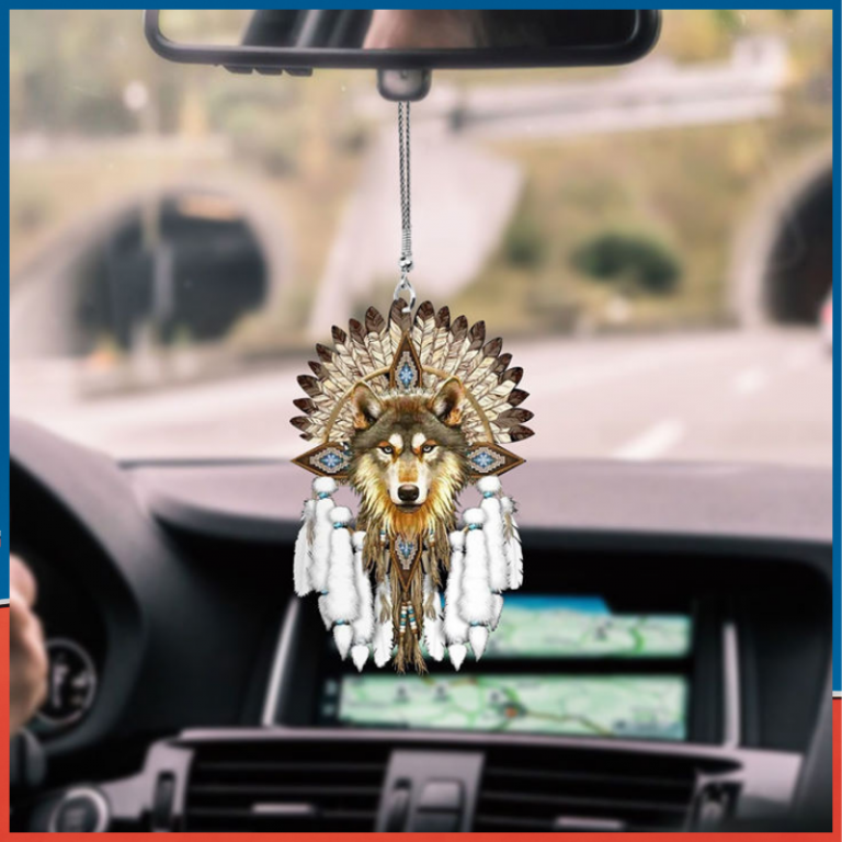 Native Wolf car ornament 8