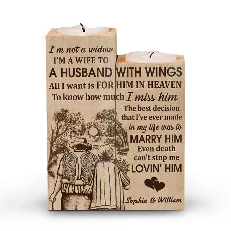 Old Couple Im Not A Widow Im a wife to a husband custom name candle 1